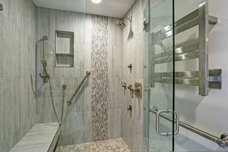 Minimalist Shower with Recessed Shelves