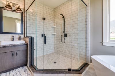 Black Framed Glass Walk-in Shower